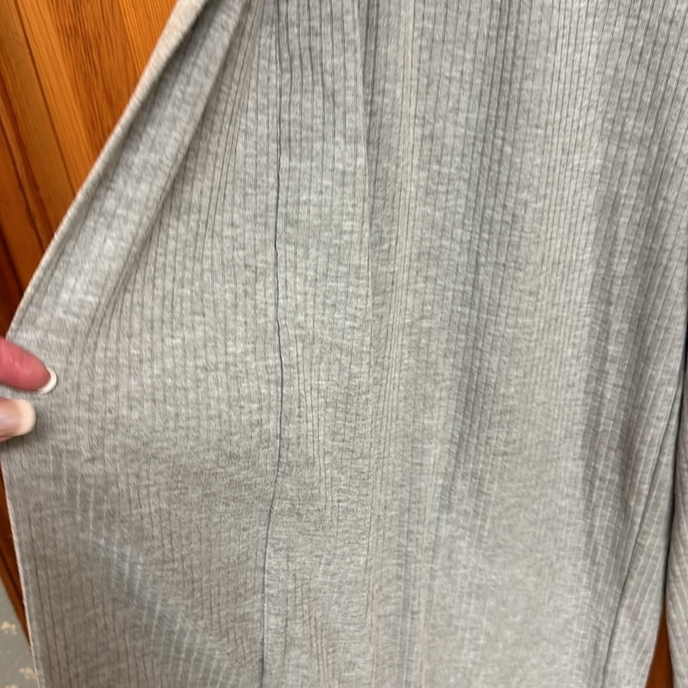 Betsey Johnson Performance Wide Leg Cropped Pant w Side Panels Tie Grey Med - Picture 9 of 9
